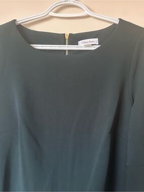 Calvin Klein Dark Green Long Sleeve Sheath Dress